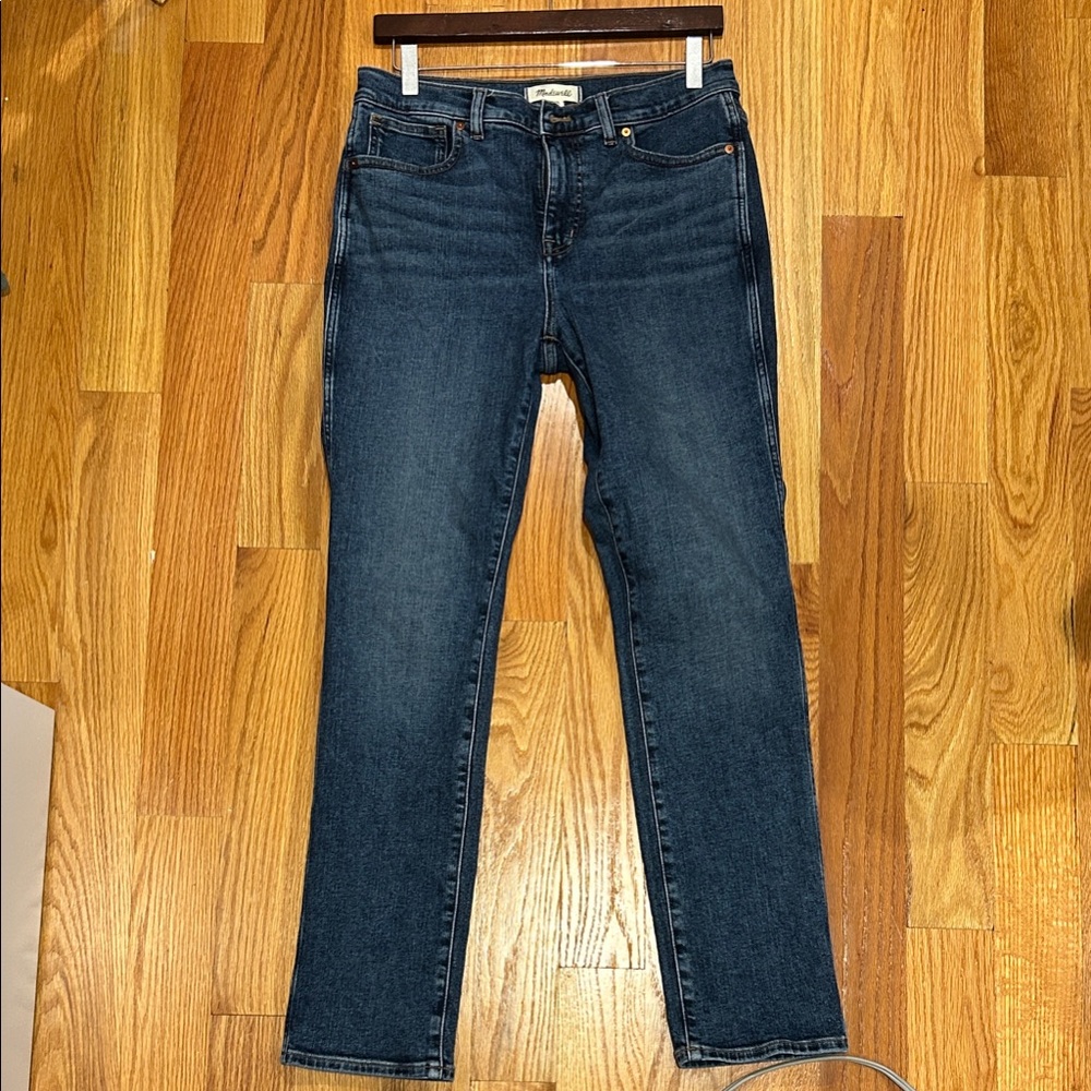 Madewell Dark Blue Mid-Rise Stovepipe Jeans